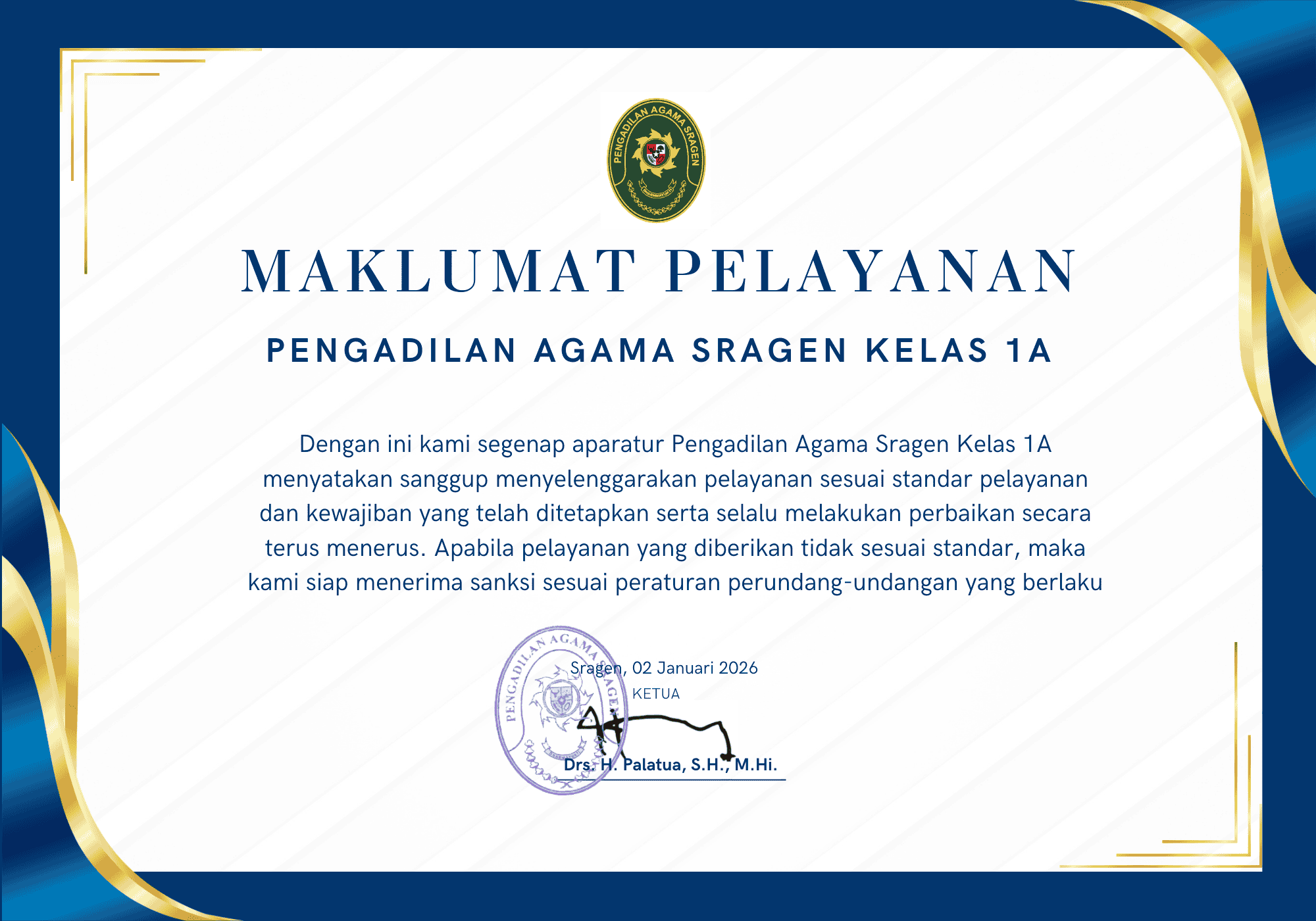 Maklumat Pelayanan 2026 